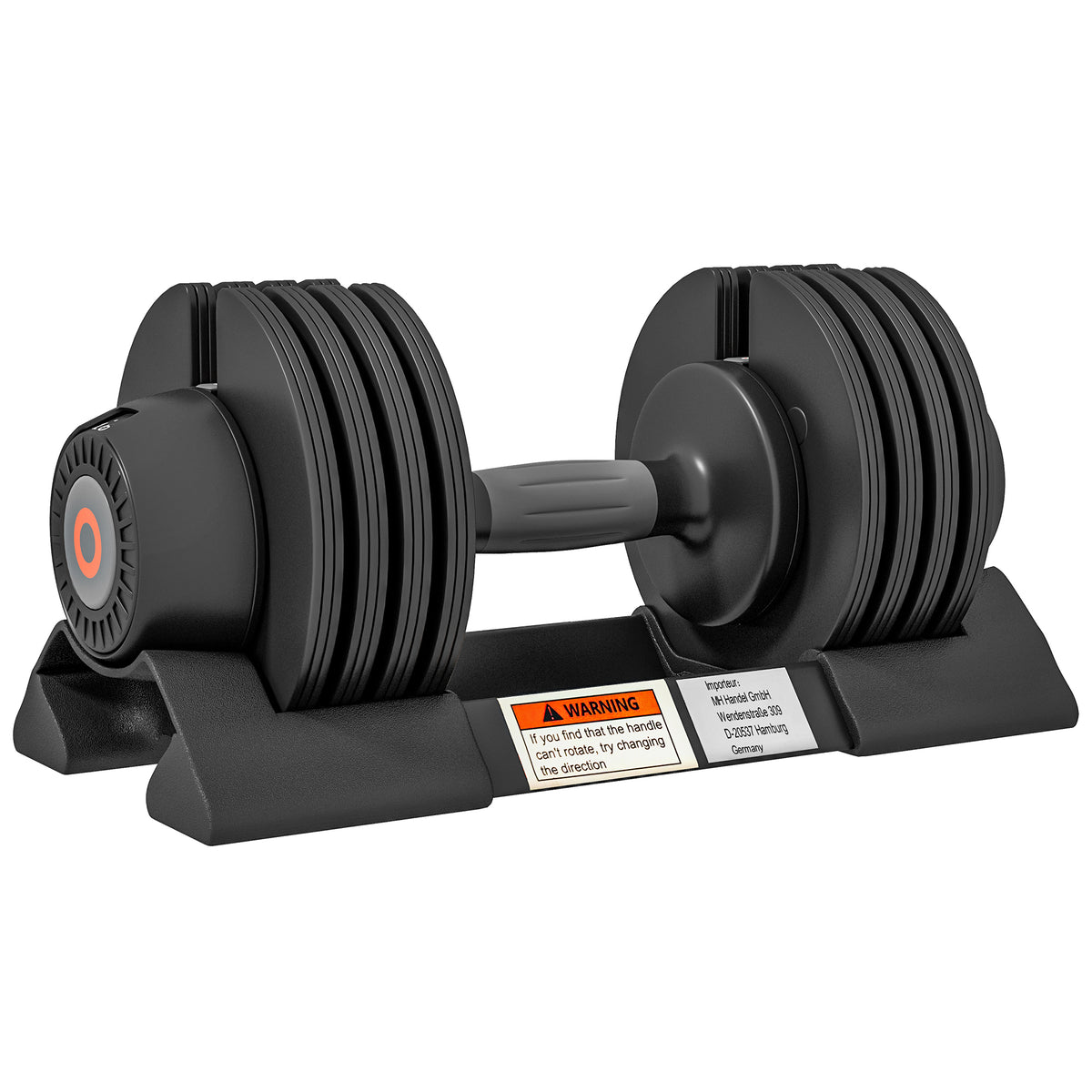 SPORTNOW Kurzhantel, verstellbares Gewicht 3,5/6/8/10 kg, bodenschonend, Schwarz