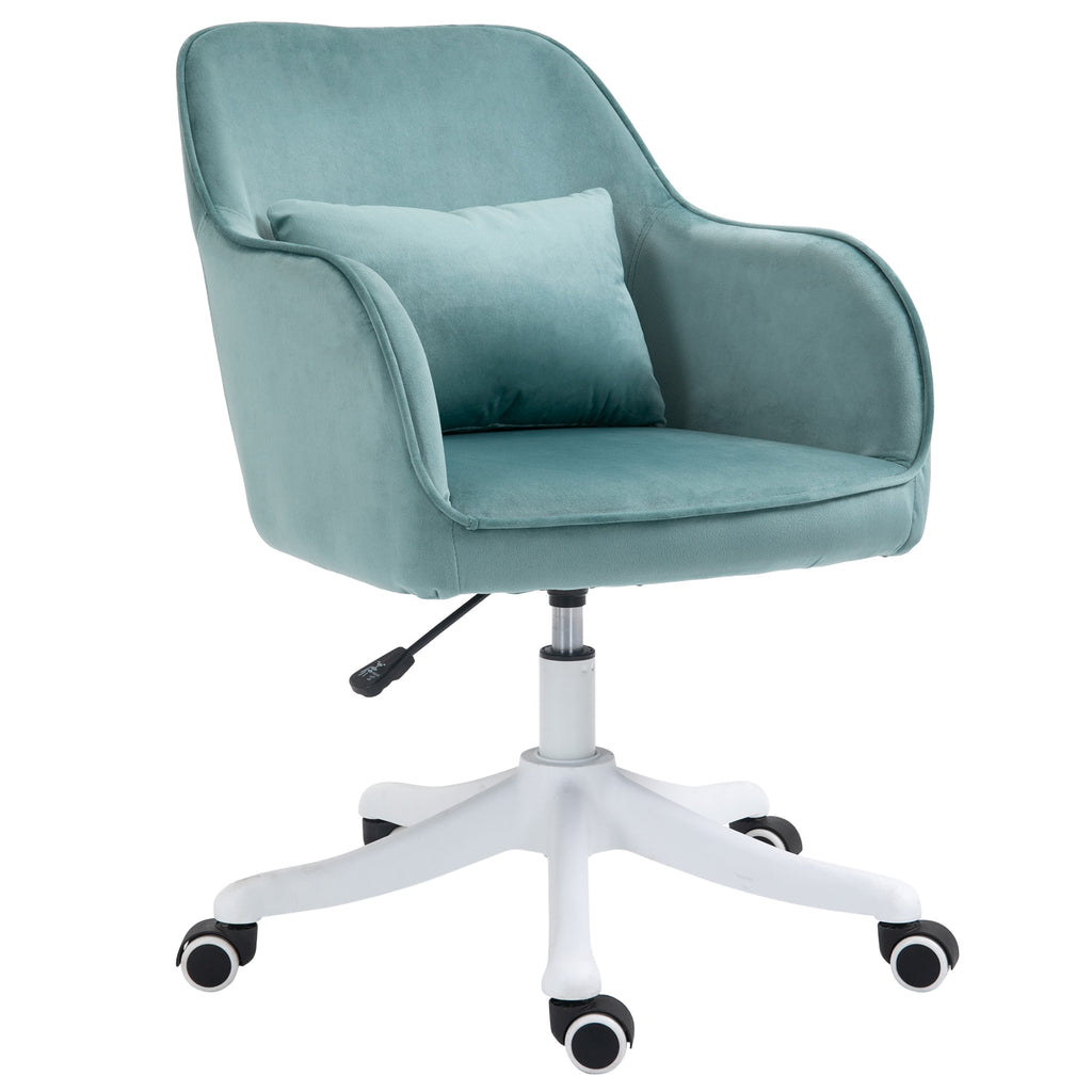 Vinsetto Massage-Bürostuhl in Samtoptik Lendenkissen mit Vibrationsmassage bis 115 kg USB-Schrittstelle höhenverstellbar 57B x 70T x 78-86H cm Grün
