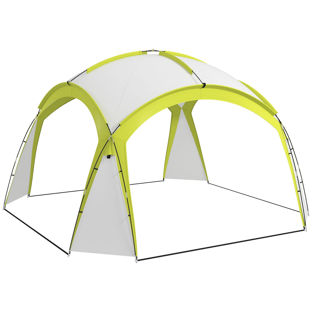 Outsunny Event Shelter 3,5 x 3,5m Pavillon mit Haken Tür Wasserabweisend winterfest Gartenpavillon Grün