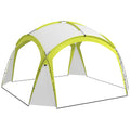 Outsunny Event Shelter 3,5 x 3,5m Pavillon mit Haken Tür Wasserabweisend winterfest Gartenpavillon Grün