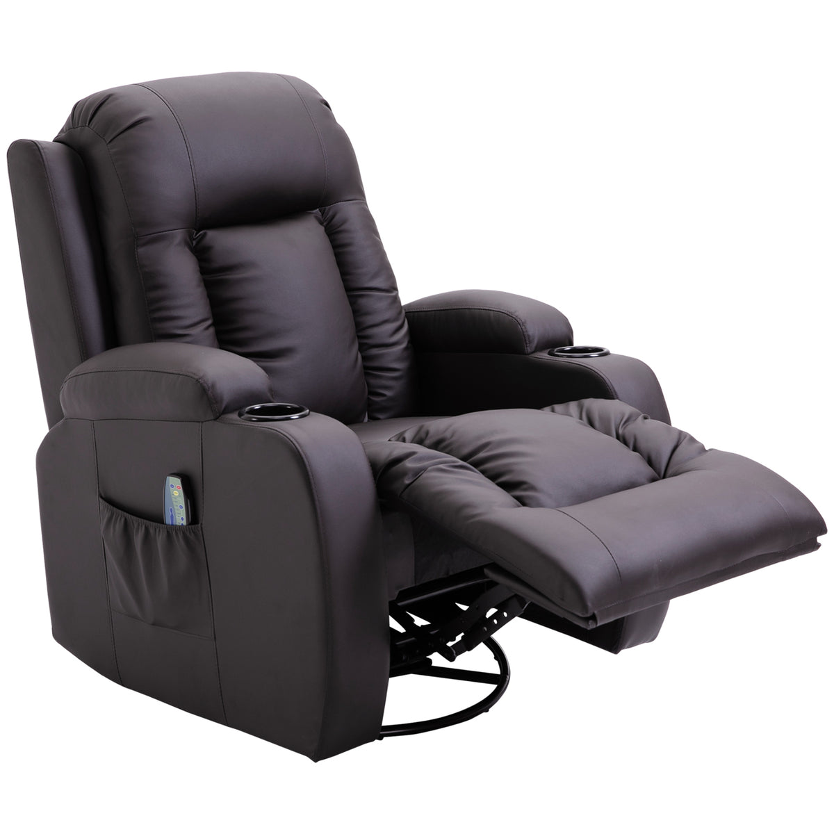 HOMCOM Massagesessel, Relaxsessel, Wippfunktion, 8 Vibrationspunkte, inkl. Fernbedienung, Braun