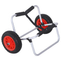 HOMCOM Kanuwagen klappbar bis 90 kg Alu Transportwagen Kajakwagen Bootswagen mit Gurt Räder gepolstert Surfwagen Kanuwagen Bootstrailer Trolley für Surfbrett Board Schlauchboot