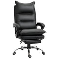 Vinsetto Bürostuhl mit Liegefunktion, ergonomisch Schreibtischstuhl, höhenverstellbar Drehstuhl mit Fußstütze, gepolstert, bis 135 kg belastbar, für Büro, Arbeitszimmer, Schwarz