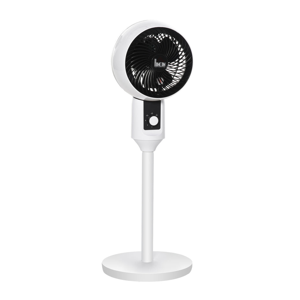 HOMCOM Standventilator Ventilator Lüfter 3 Geschwindigkeitsstufen Luftzirkulator Umluftventilator Verstellbarer 70° Oszillation Kunststoff Stahl Ø28 x 80H cm