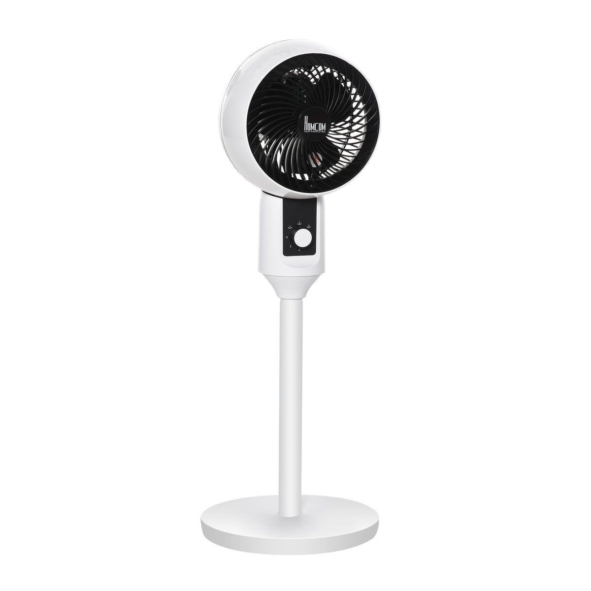 HOMCOM Standventilator Ventilator Lüfter 3 Geschwindigkeitsstufen Luftzirkulator Umluftventilator Verstellbarer 70° Oszillation Kunststoff Stahl Ø28 x 80H cm