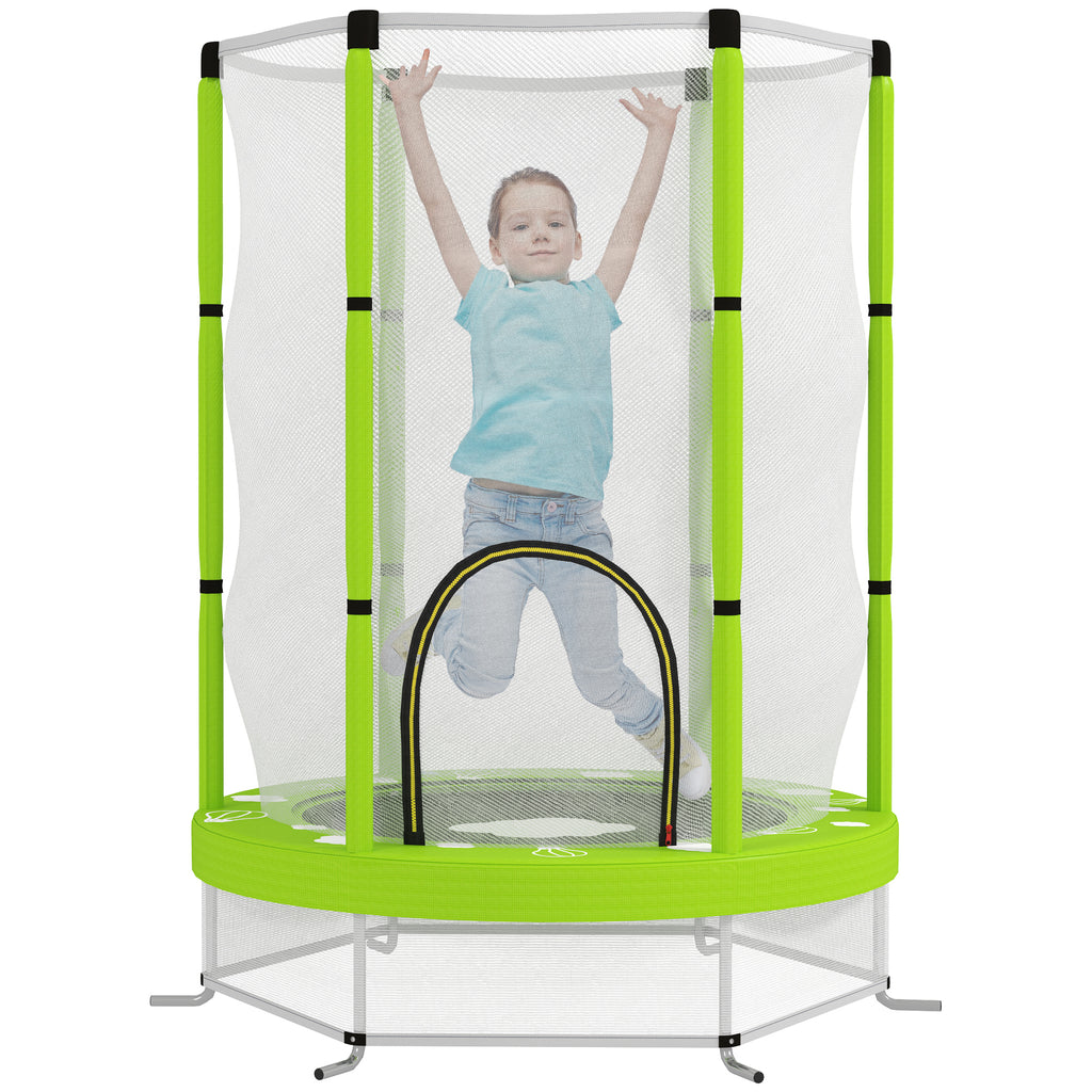 AIYAPLAY Kindertrampolin mit Sicherheitsnetz, für den Innen- und Außenbereich, 3-6 Jahre, Grün