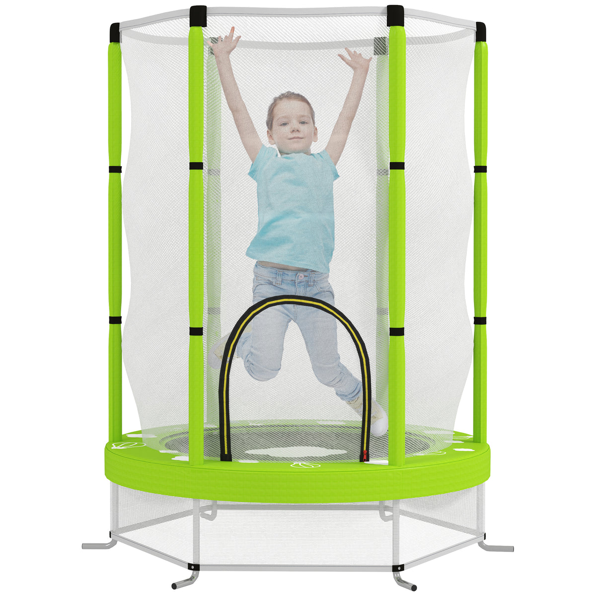 AIYAPLAY Kindertrampolin mit Sicherheitsnetz, für den Innen- und Außenbereich, 3-6 Jahre, Grün