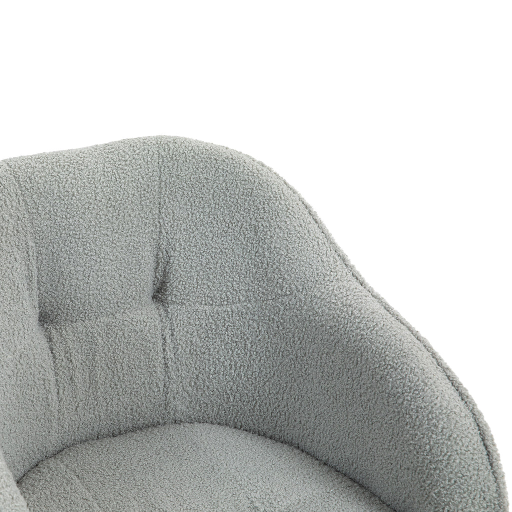 HOMCOM Homeoffice Stuhl, Ergonomisch Schreibtischstuhl mit Wippfunktion, Teddysamtoptik 56 x 61 x 86 cm Grau
