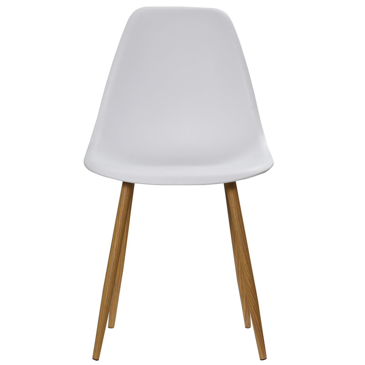 HOMCOM Esszimmerstuhl 4er-Set, Metallbeine in Holzoptik, rutschfeste Füße, bis 120 kg, Weiß/Holzdekor