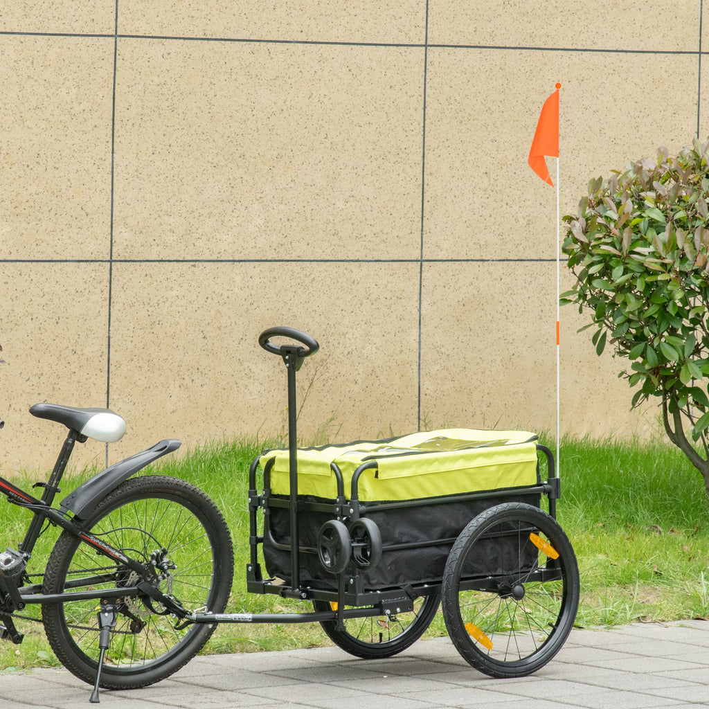 HOMCOM Lastenanhänger Bollerwagen 130 x 64 x 103 cm Stahl Schwarz+Gelb