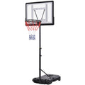 HOMCOM Standbasketballkorb höhenverstellbar von 203cm bis 258 cm mit Rollen robustes Rückenbrett Leistungsbasis Schwarz