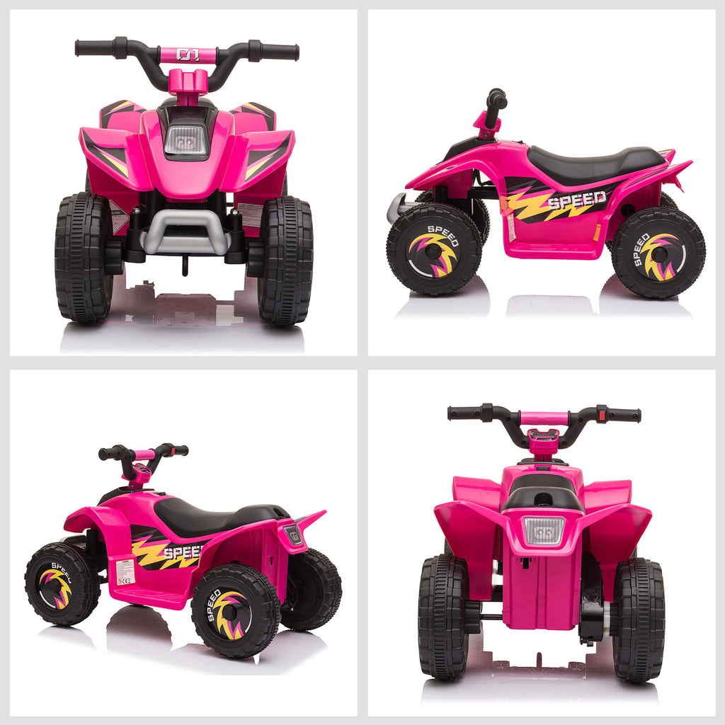HOMCOM Elektrisches Quad für Kinder 18-36 Monate batteriebetrieben 6V Mit Vorwärts- und Rückwärtsgang 72 x 40 x 45,5 cm rosa