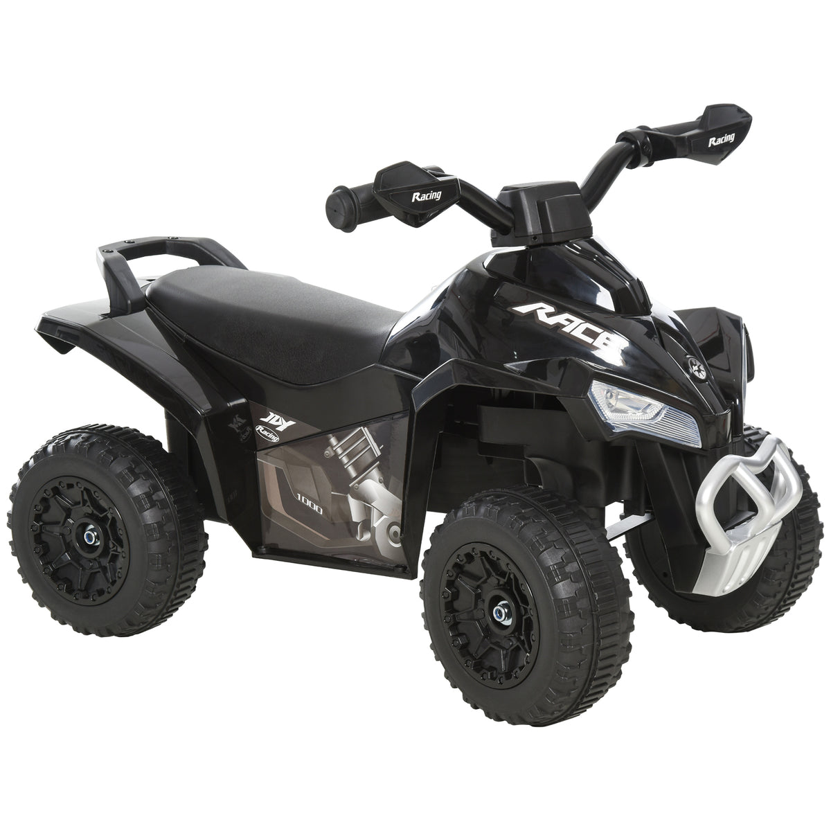 HOMCOM Kinder-Quad 18-36 Monate Abmessungen 67L x 38B x 44H cm Licht- und Soundeffekte Schwarz