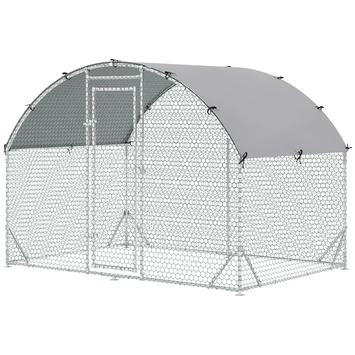 PawHut Gehege für Kleintiere, Outdoor-Freilaufgehege für Hühner, Kaninchen, Enten, stabile Konstruktion, Stahl und Oxford-Stoff