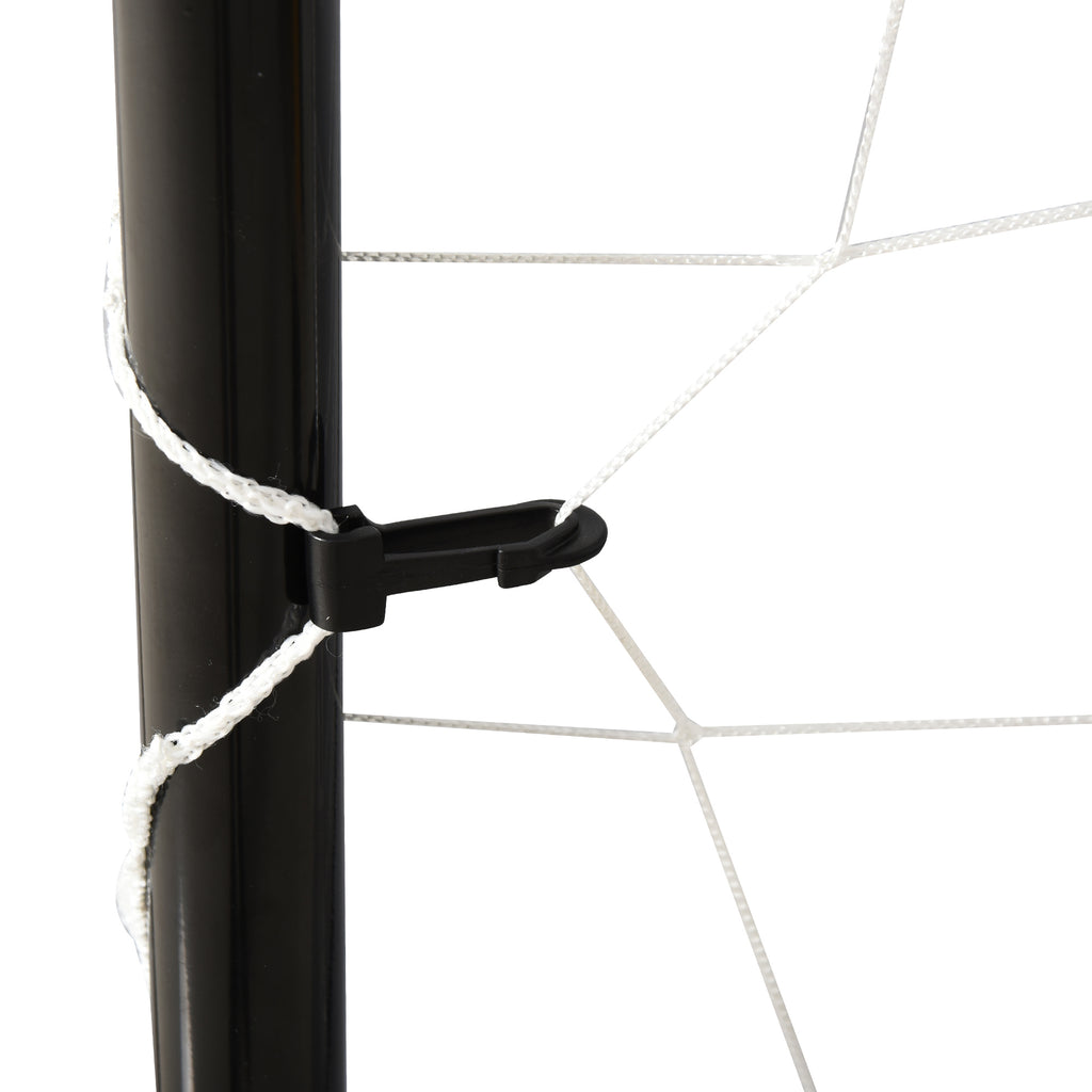HOMCOM® Fußballtor mit PE-Netzgewebe Schwarz+Weiß Stahl(Q195)+PE-Netz 203 x 81 x 120 cm
