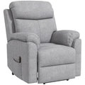 HOMCOM Elektrischer Aufstehsessel, Sessel mit Aufstehhilfe, Relaxsessel mit Schlaffunktion, Leinenoptik, 83 x 89 x 102 cm, Grau