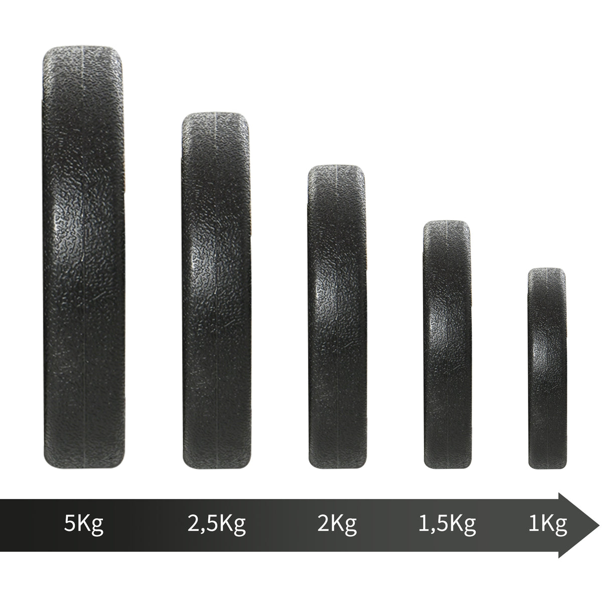 HOMCOM Kurzhantel-Set 2 x 25 kg, 2 x 6 Hantelscheiben mit Kunststoffhülle, bodenschonend, Schwarz