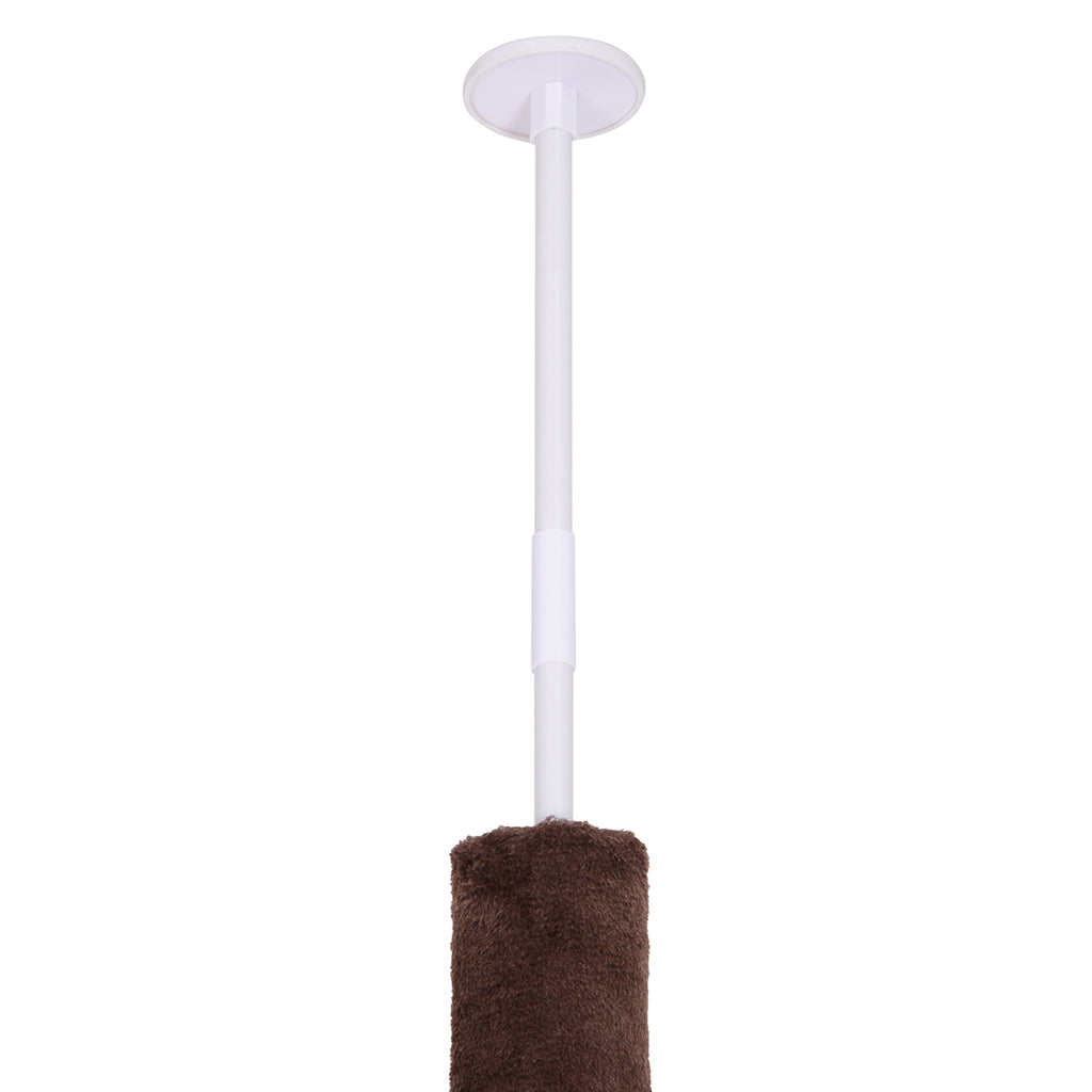 PawHut Kratzbaum Deckenhoch höhenverstellbar, stabiler Katzenbaum mit Sisalsäulen, Katzen Kletterbaum, Braun, 40 x 34 x 230-260 cm