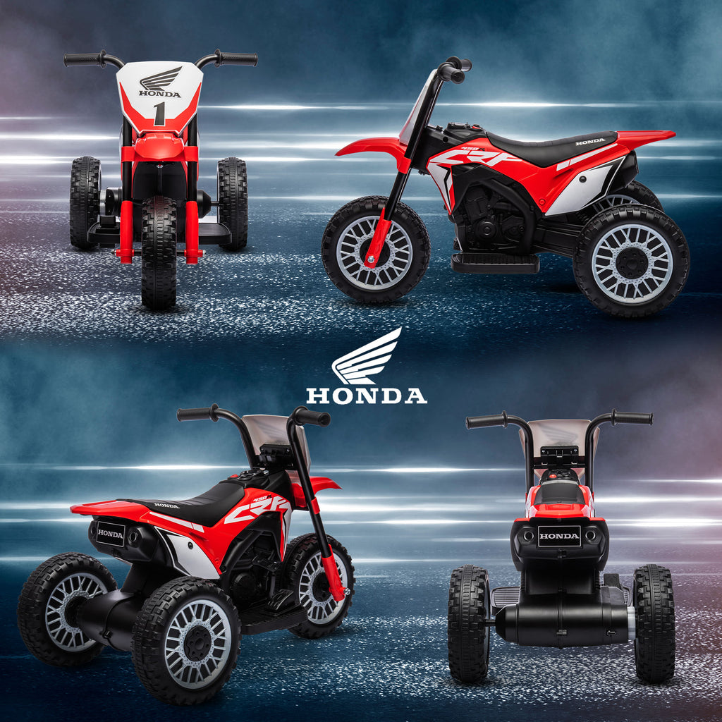 HOMCOM Elektro Kindermotorrad Honda, 3 km/h, Soundeffekte, für 18-36 Monate, Rot