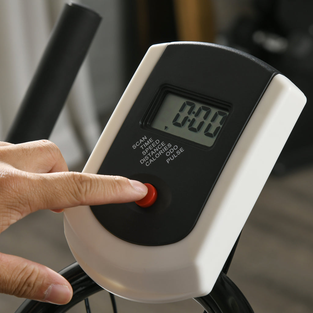 SPORTNOW Heimtrainer, leise, anpassbarer Widerstand, Pulssensor, Monitor, Blau