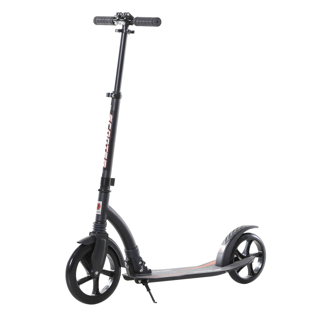 HOMCOM Roller Tretroller Kickscooter Klapproller, klappbar, Stoßdämpfer, ab 14 Jahren, Schwarz