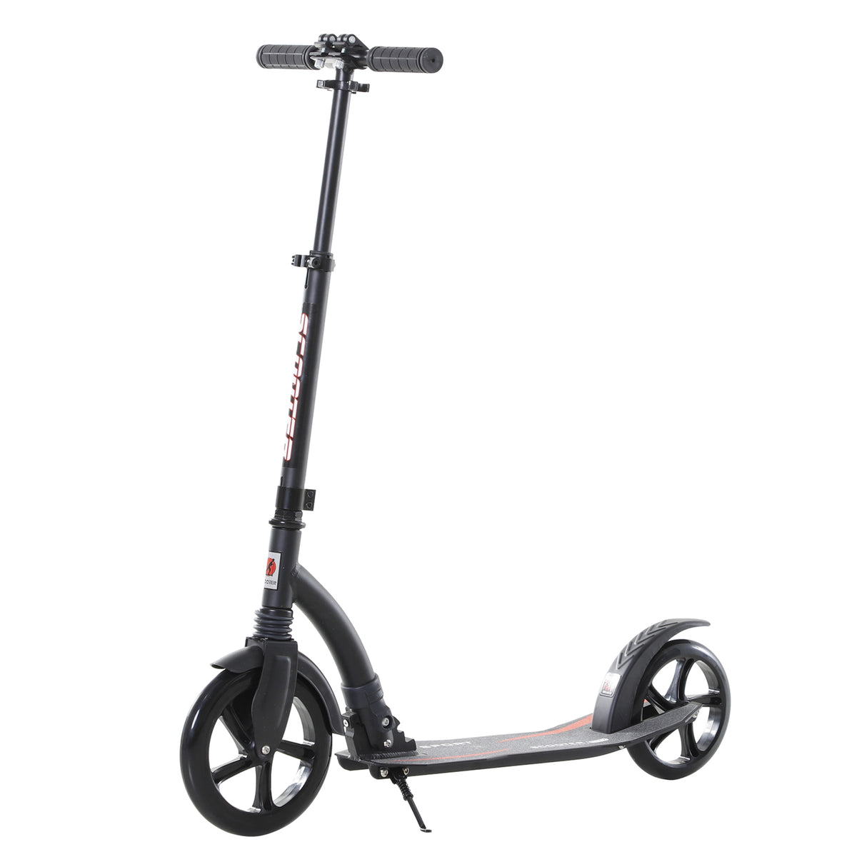 HOMCOM Roller Tretroller Kickscooter Klapproller, klappbar, Stoßdämpfer, ab 14 Jahren, Schwarz