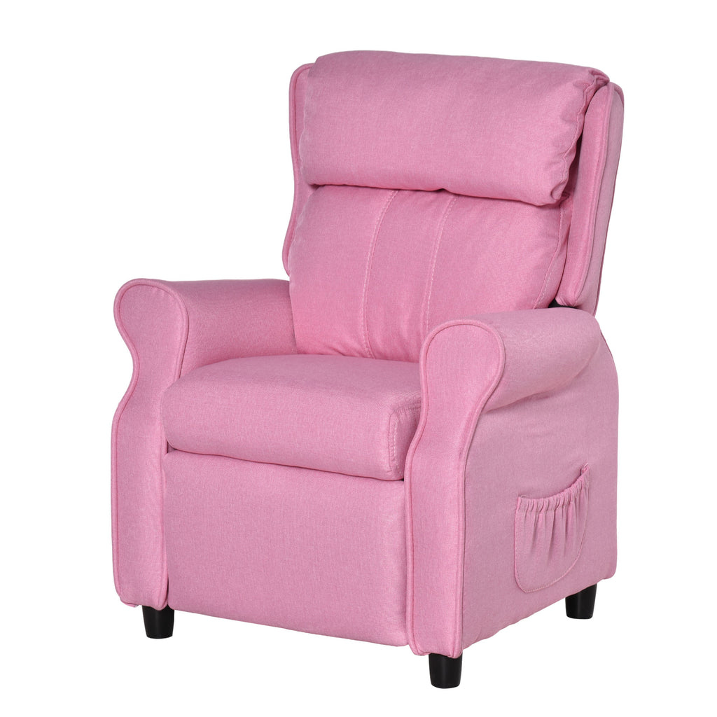 HOMCOM Kindersofa Kindercouch Kindersessel Stuhl Liegesofa verstellbar mit Fußstütze für 3-5 Jahre Jungen und Mädchen Rosa 58 x 53 x 70 cm