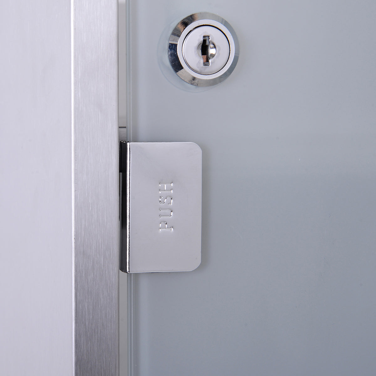 HOMCOM Medizinschrank Arzneischrank aus Edelstahl, Abschließbar Medikamentenschrank mit 3 Fächern, Glastür Apothekerschrank zur Medikamenten-Aufbewahrung, 30 x 18 x 50 cm