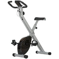 SPORTNOW Klappbares Heimtrainer-Fahrrad, leise mit 8-stufigem magnetischem Widerstand, verstellbarem Sitz, LCD-Bildschirm, Grau