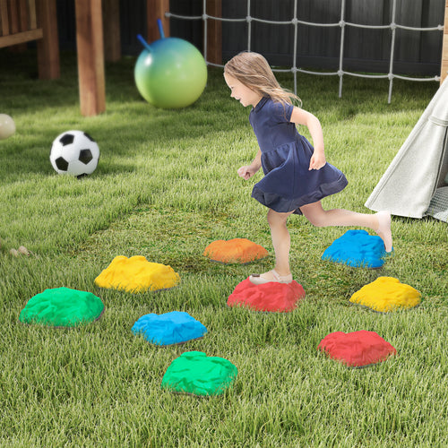 AIYAPLAY 9 rutschfeste Balance-Trittsteine für drinnen und draußen, Koordinations-Förderung, für Kinder von 3-8 Jahren, Bunt