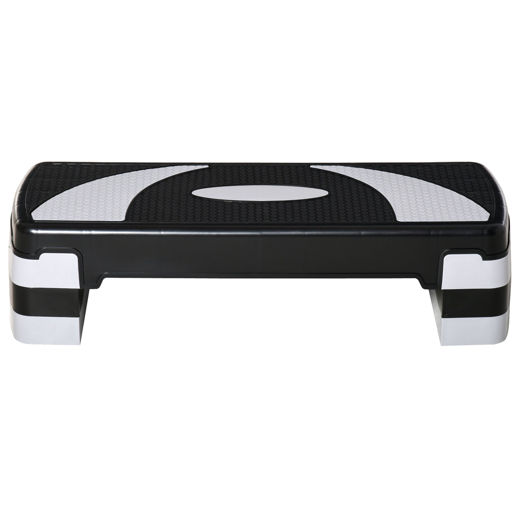 HOMCOM Aerobic-Stepper 3-stufig höhenverstellbar 80 x 31 x 20 cm Schwarz+Grau