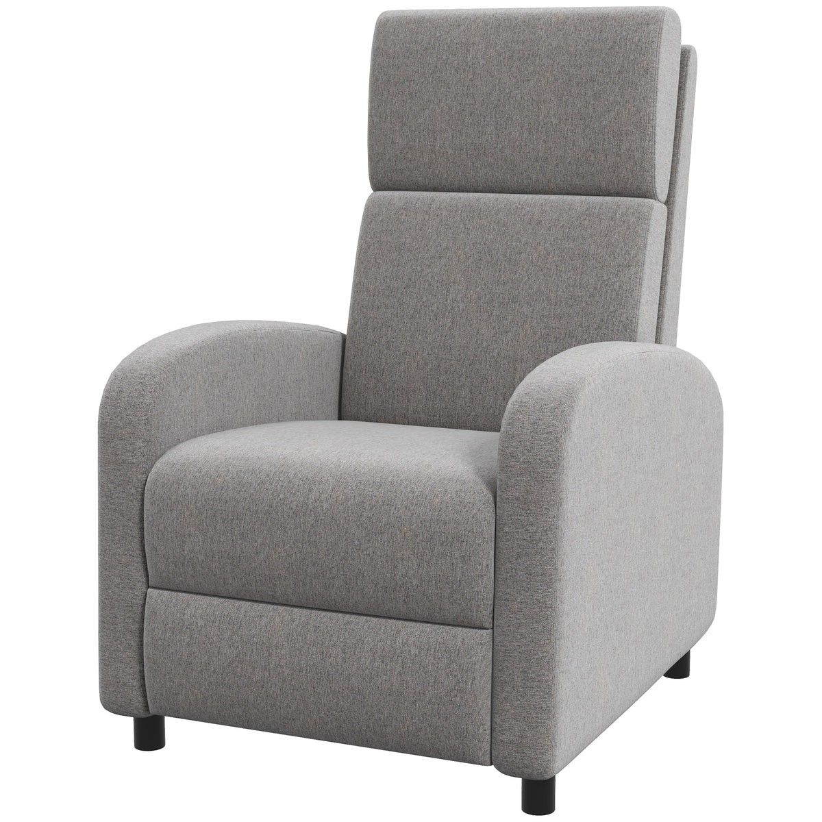 HOMCOM Relaxsessel Fernsehsessel, ausklappbare Fußstütze, neigbar bis zu 160°, 64 x 86 x 102 cm, Grau
