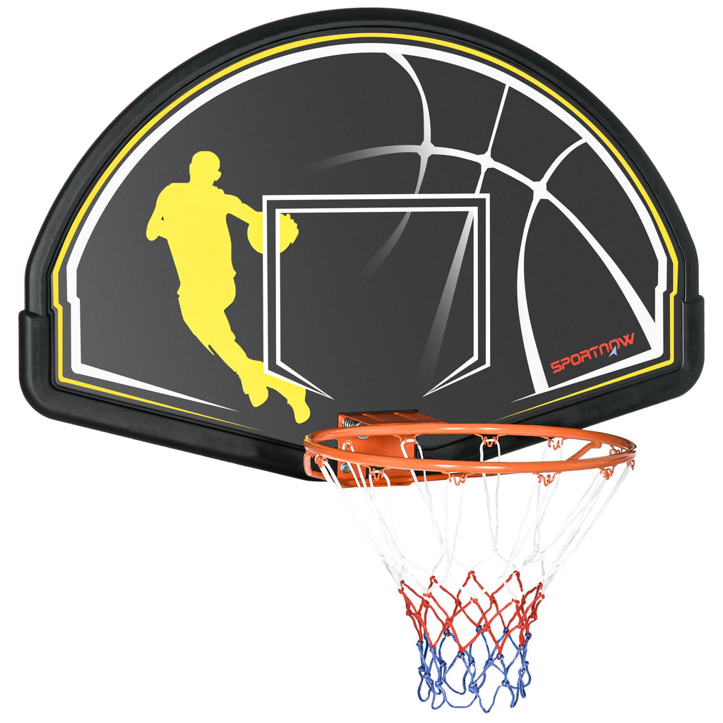 SPORTNOW Wand-Basketballkorb mit speziellem Korb Innen- und Außenbereich 70 x 110 x 90 cm Schwarz