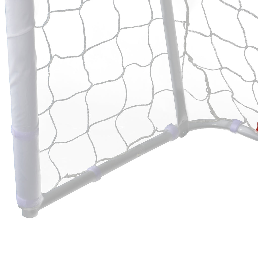 HOMCOM Fußballtor - Fußballnetz - Trainingsnetz Abm. 186L x 62B x 123H cm - Metallgestell PE-Netz - Erdanker & Werkzeug inklusive - Weiß