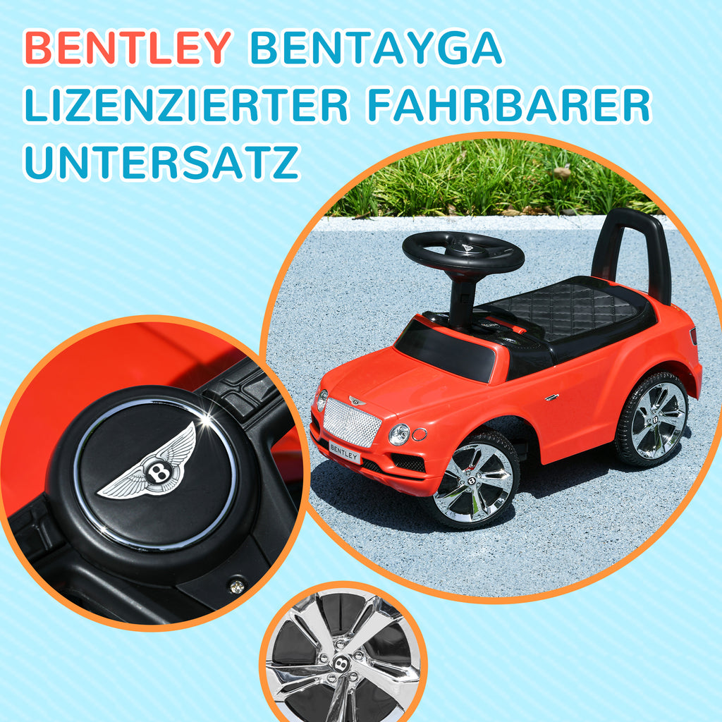 AIYAPLAY Bentley Bentayga Rutschauto, Rutscherfahrzeug mit Hupe Musik Kippschutz für Kinder ab 18 Monaten Rot