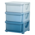 HOMCOM Aufbewahrungsboxen für Kinder, 3 Schubladen, abgerundete Kanten, erhöhtes Design, 37x37x56,5 cm, Blau