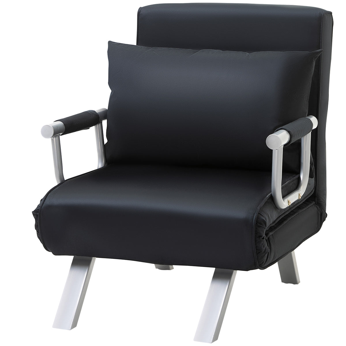 HOMCOM 3-in-1 Schlafsofa, Gästebett, Sessel inklusive Kissen, Schwarz