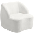 HOMCOM Moderner Sessel mit Fleece-Polsterung, kuscheliger Polstersessel für Wohnzimmer, Schlafzimmer, Homeoffice, Cremeweiß