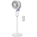 HOMCOM Verstellbarer Oszillations-Luftzirkulationsventilator 70°+90°, Fernbedienung, Timer 7Std, 3 Geschwindigkeiten, weiß