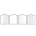 PawHut Faltbares Hunde-Absperrgitter, 4 Paneele, für Treppen, Flure, Türen, MDF/Massivholz, Weiß