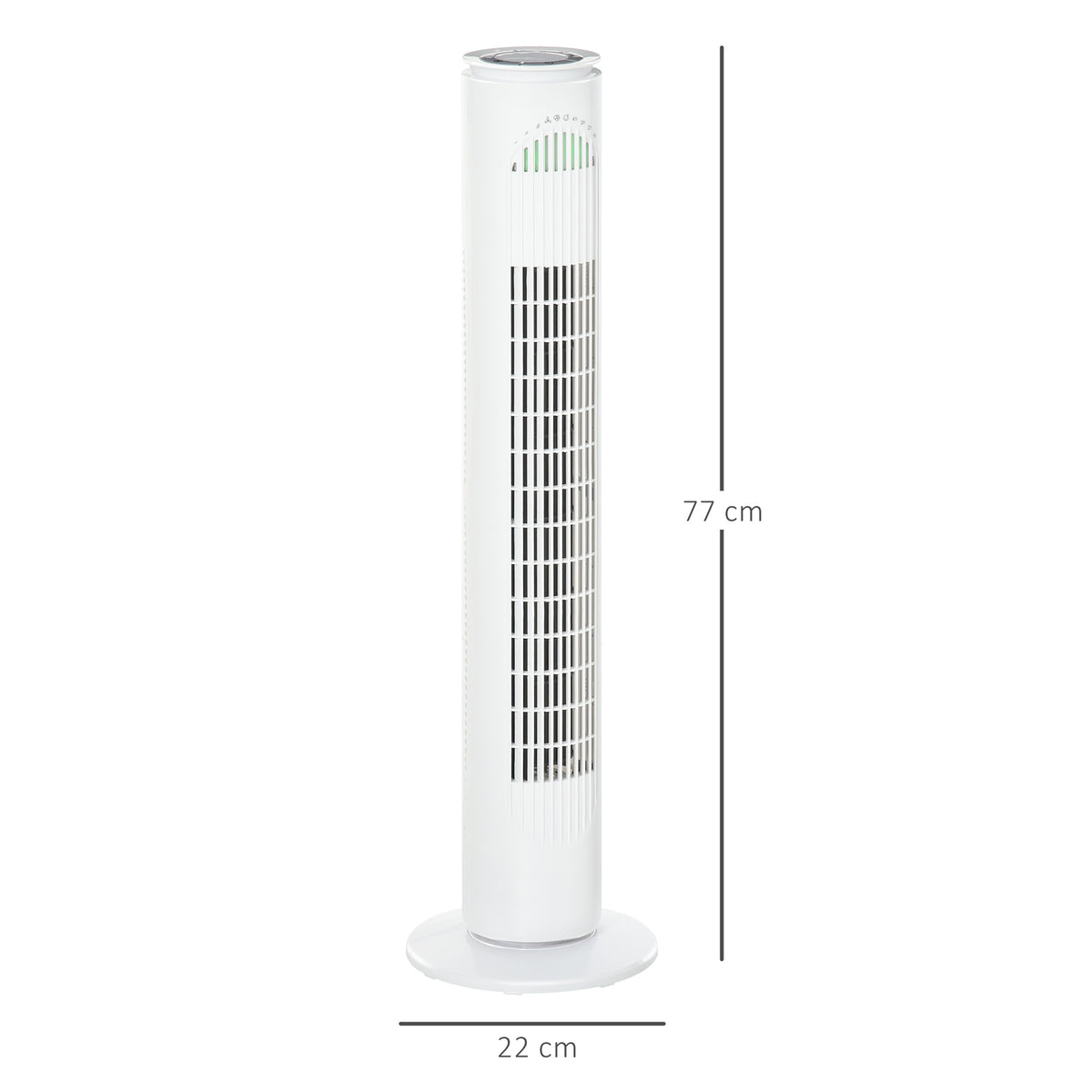 HOMCOM Turmventilator, Standventilator mit 3 Belüftungsstufen, Fernbedienung, 45W Ventilator mit 10H Timer, LCD-Anzeige, 70° Oszillation, für Schlafzimmer, Weiß