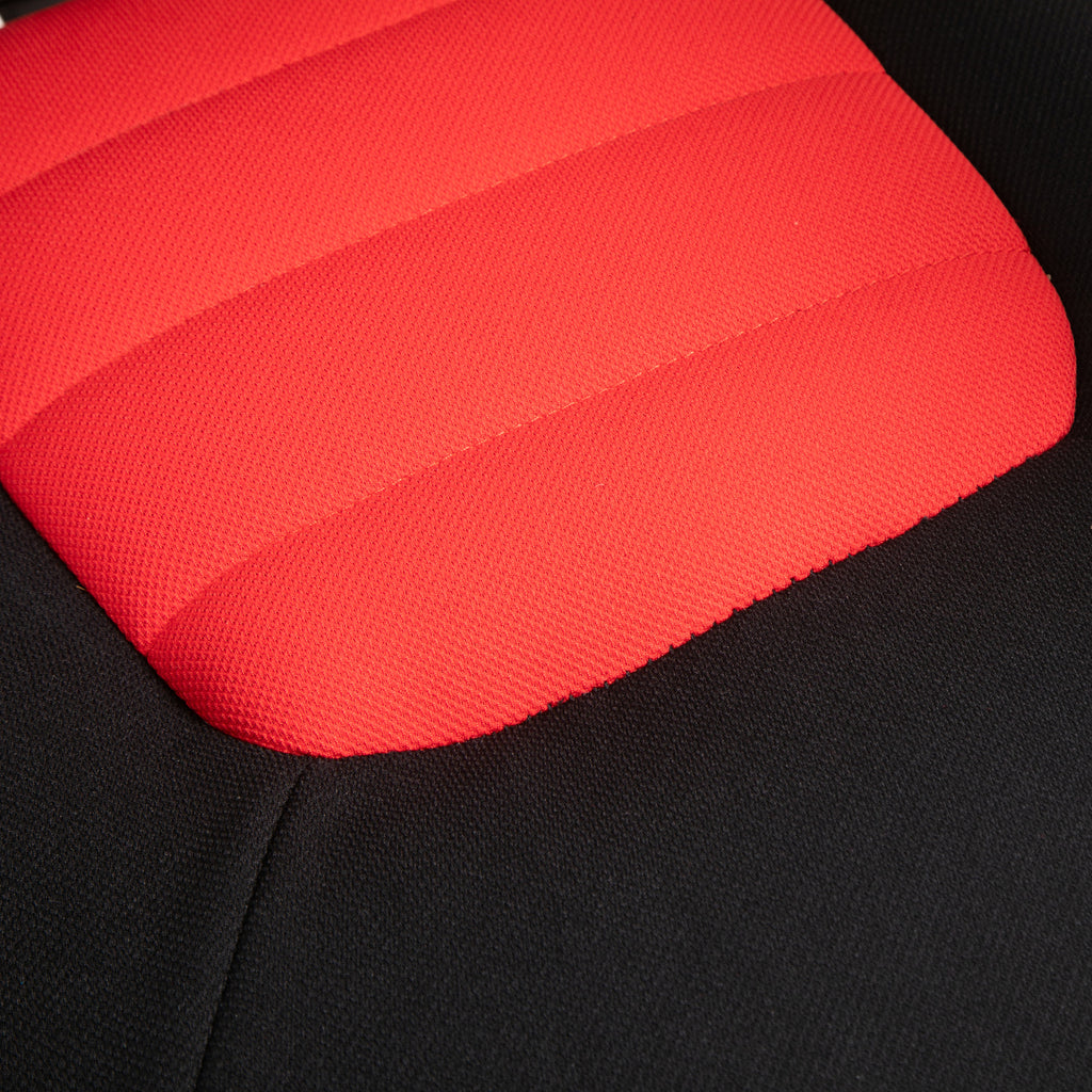 Vinsetto Ergonomischer Bürostuhl, Gaming Stuhl, Drehstuhl mit Fußstütze, PC Stuhl, Chefsessel,  höhenverstellbar, Polyester, Schwarz+Rot,58 x 63 x 112-122 cm