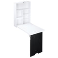 HOMCOM Wandschreibtisch, klappbare Tischplatte, 5 Fächer, 60x94,5x147cm, Schwarz/Weiß