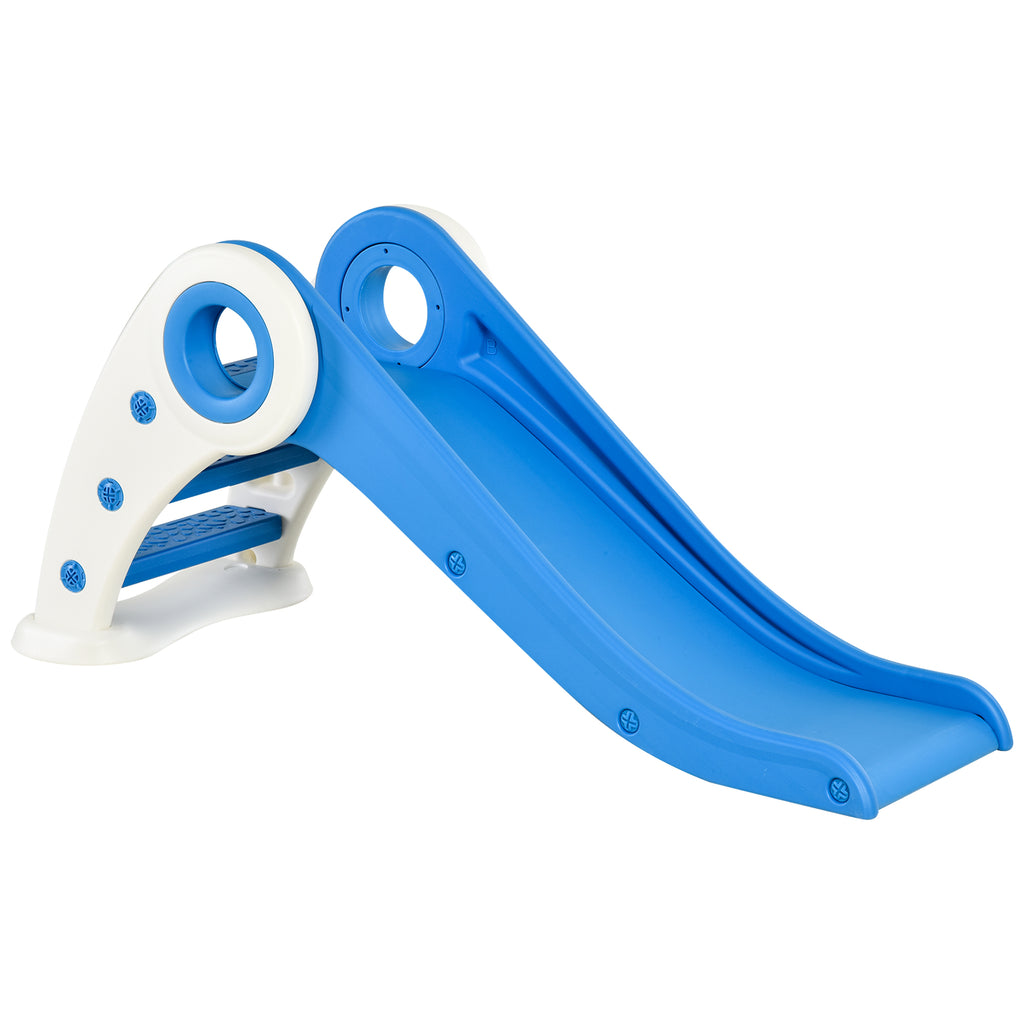 HOMCOM Kinder Rutsche Faltbar 3 bis 6 Jahre Innenbereich Außenbereich Maße 120L x 50B x 56H cm HDPE Blau