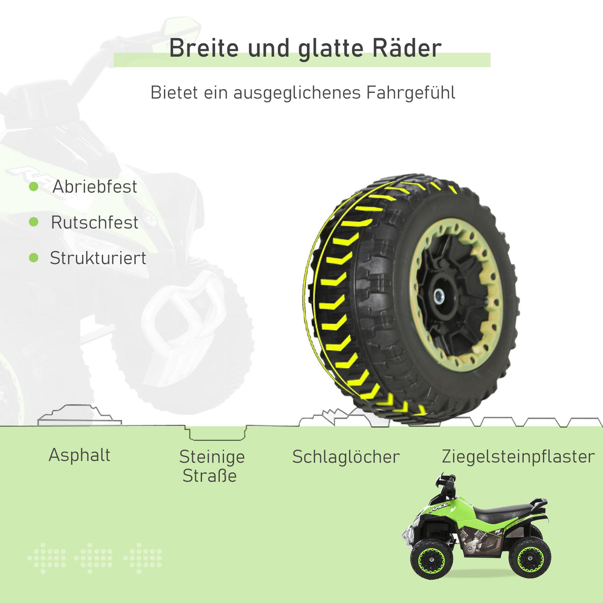 HOMCOM Kinder Rutschauto Tretauto mit Füßen rutschen Kinderauto Kinderfahrzeug für 18-36 Monate Licht Musik Kunststoff Stahl Grün 67,5 x 38 x 44 cm