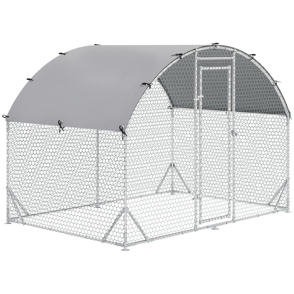 PawHut Gehege für Kleintiere, Outdoor-Freilaufgehege für Hühner, Kaninchen, Enten, stabile Konstruktion, Stahl und Oxford-Stoff