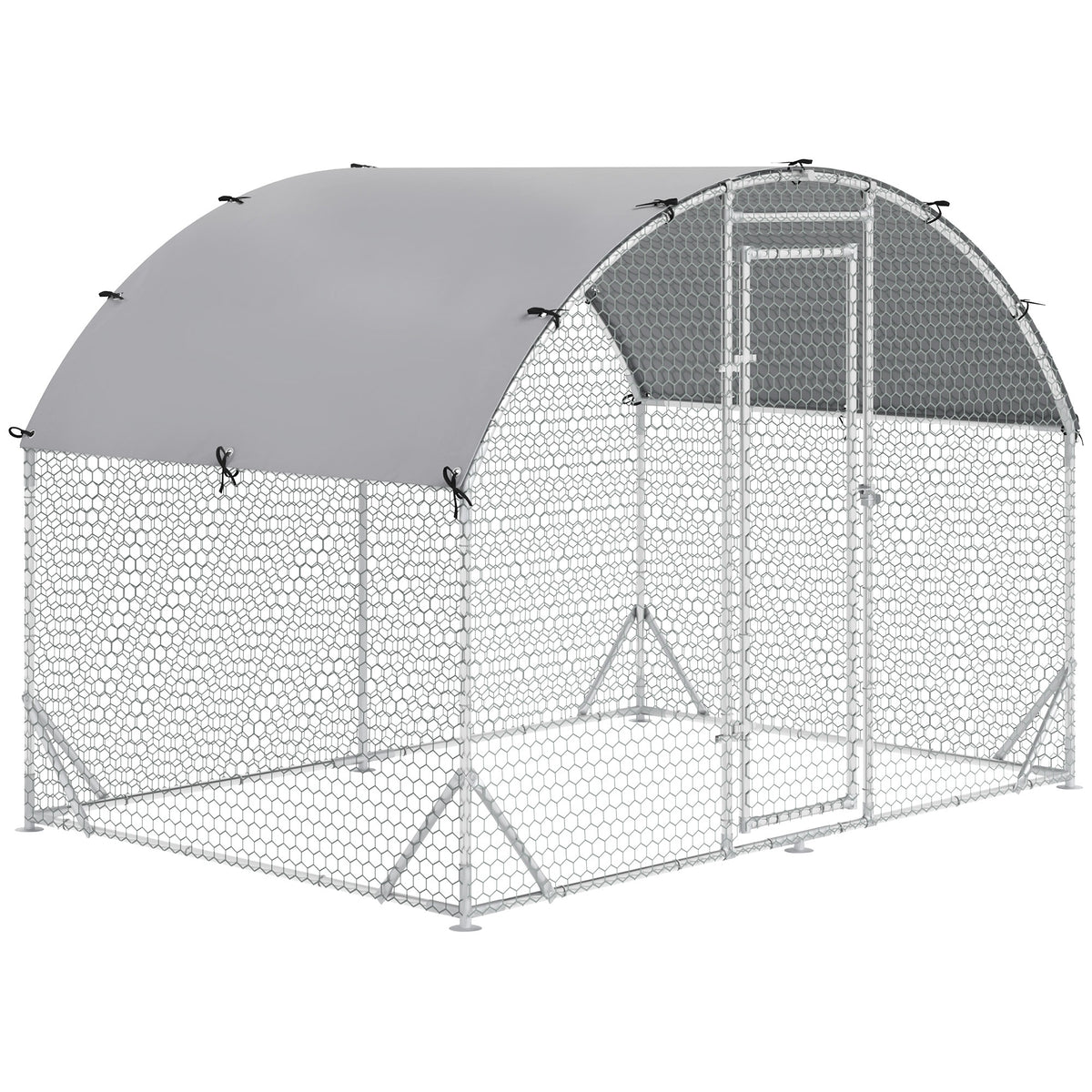 PawHut Gehege für Kleintiere, Outdoor-Freilaufgehege für Hühner, Kaninchen, Enten, stabile Konstruktion, Stahl und Oxford-Stoff