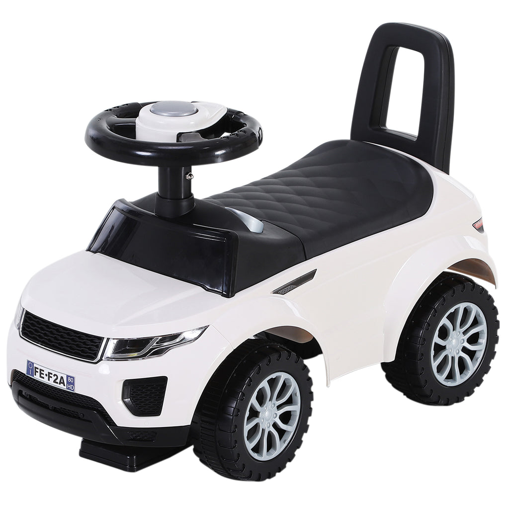 HOMCOM Kinderfahrzeug Rutschauto Lauflernhilfe mit Hupe Stauraum PP Weiß 62 x 28 x 41,5 cm