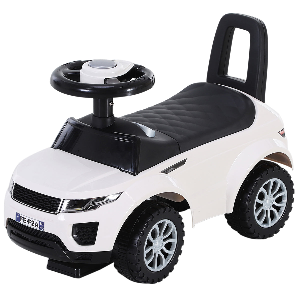 HOMCOM Kinderfahrzeug Rutschauto Lauflernhilfe mit Hupe Stauraum PP Weiß 62 x 28 x 41,5 cm