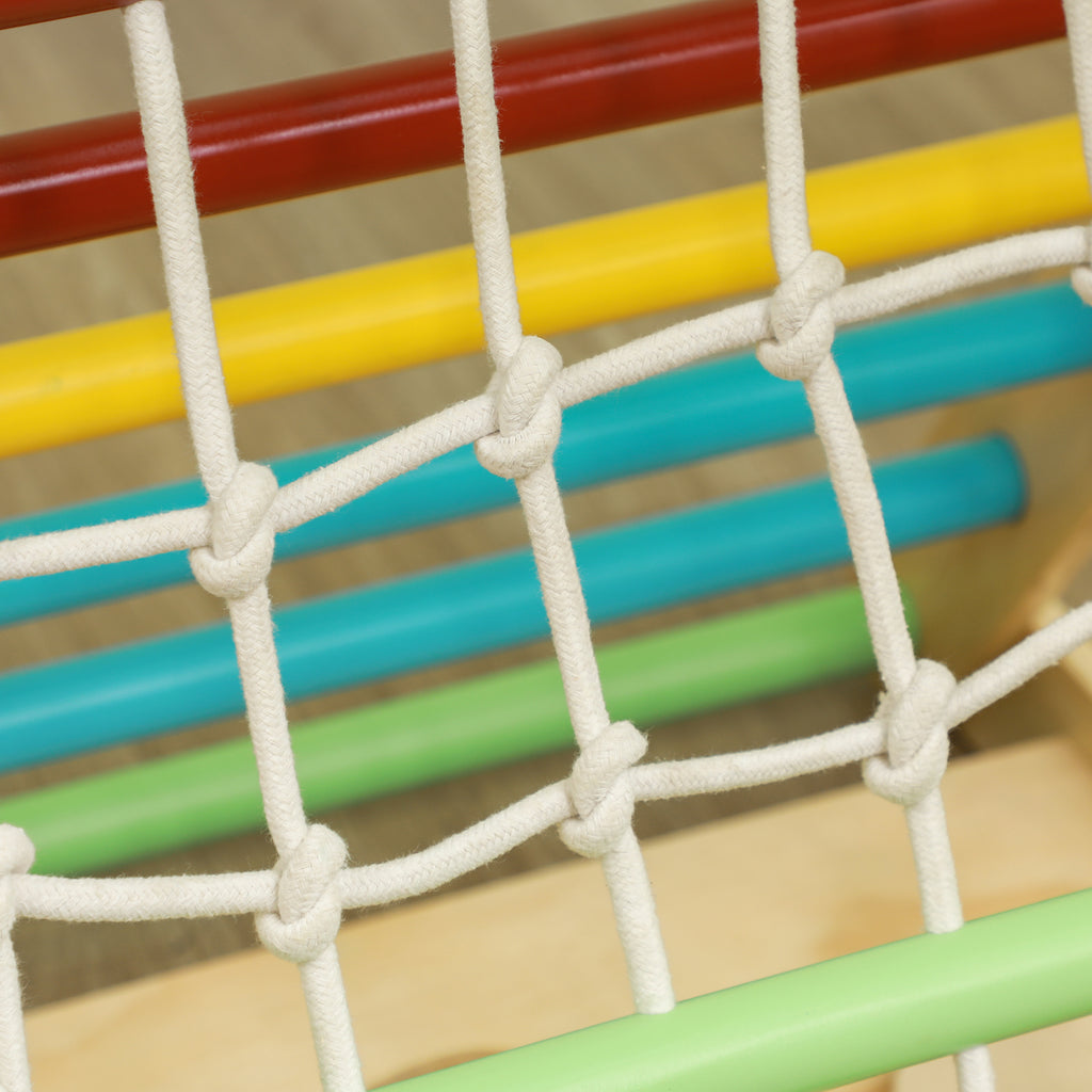 AIYAPLAY Klettergerüst, 4-in-1, mit Leiter, Seilleiter, Rutsche, Kletterwand, Indoor, für Kinder 1,5 bis 4 Jahre
